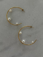 Lana Large Pearl Hoop Earrings - Be You Boutique