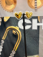 Pearl Heart Gold Plated Earrings - Be You Boutique